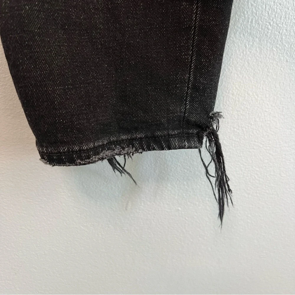 AF Women's The Mom High Rise Skinny Distressed Ankle Jeans Sz 27 Black Mom Jean
